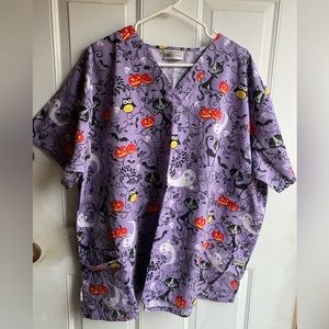 Halloween 3X scrub top